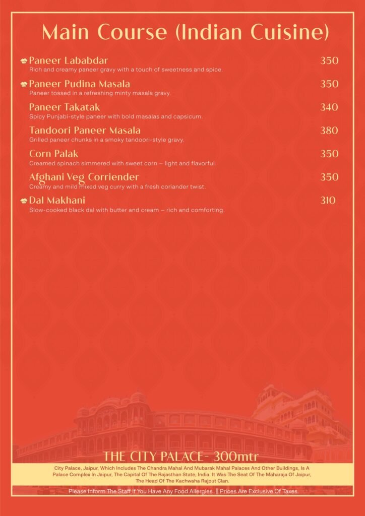 Govindam Retreat menu page 7