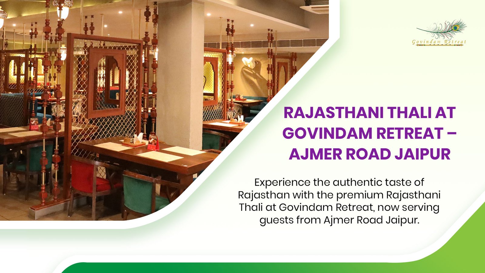 Rajasthani Thali Ajmer Road Jaipur: Govindam Retreat’s Feast