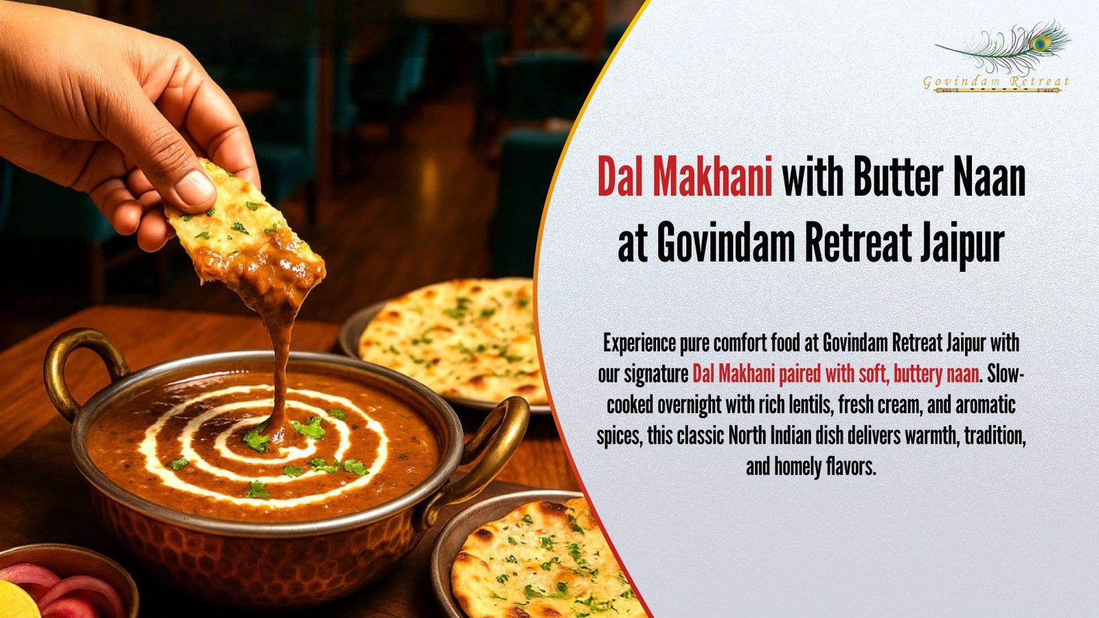 Dal Makhani Butter Naan Jaipur: Govindam Retreat’s Comfort
