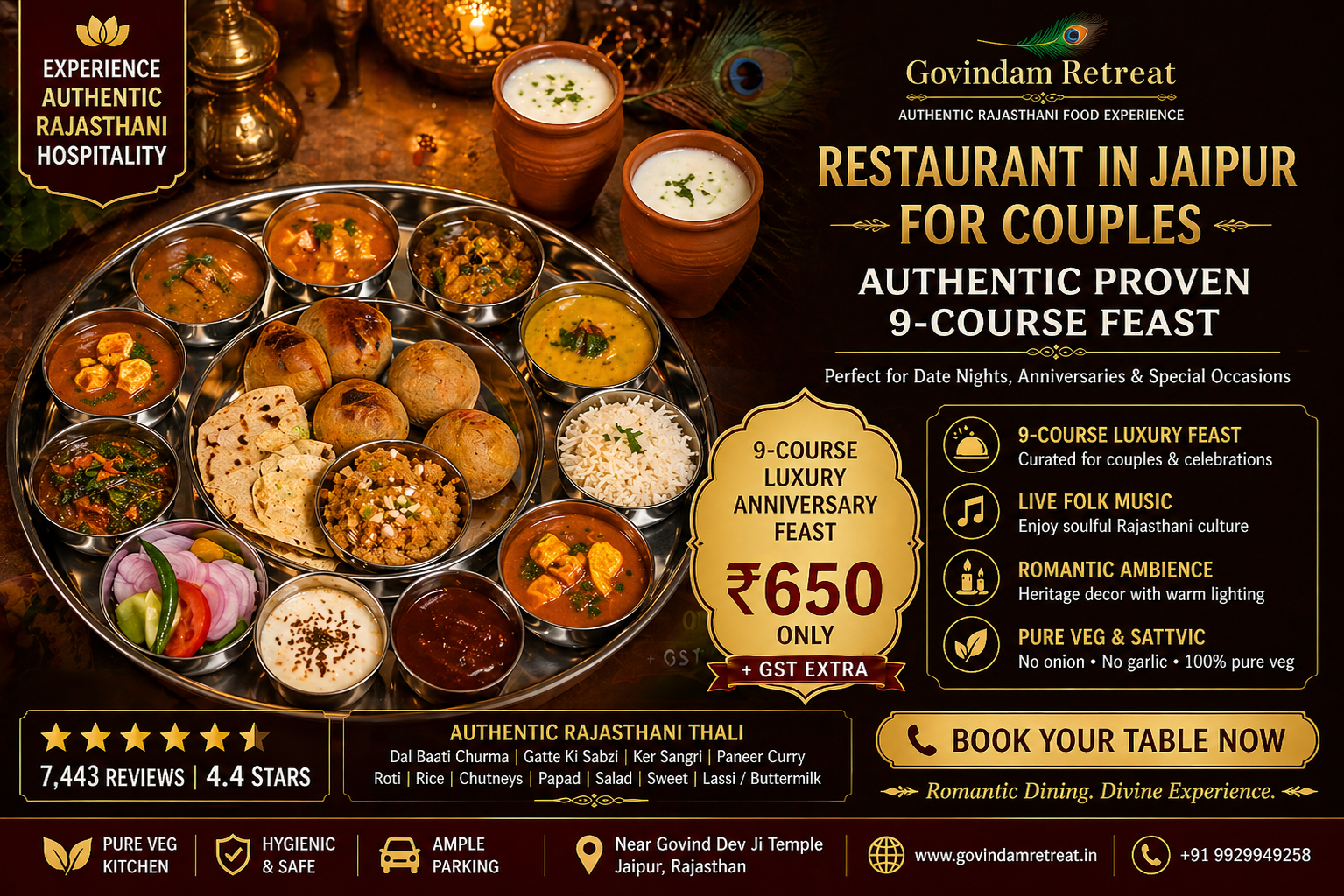 Restaurant in Jaipur for Couples — Authentic Proven 9-Course Feast